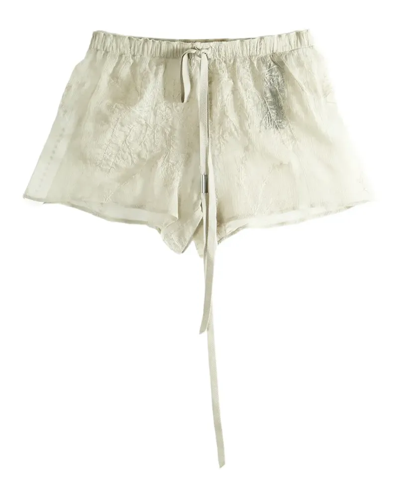 Ann Demeulemeester Nisa embroidered drawstring shorts - Nude Nude