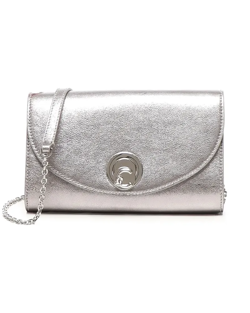 Coccinelle Schultertasche mit rundem Verschluss - Silber Silber
