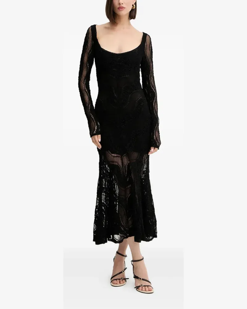 Charo Ruiz long-sleeve lace evening dress - Schwarz Schwarz
