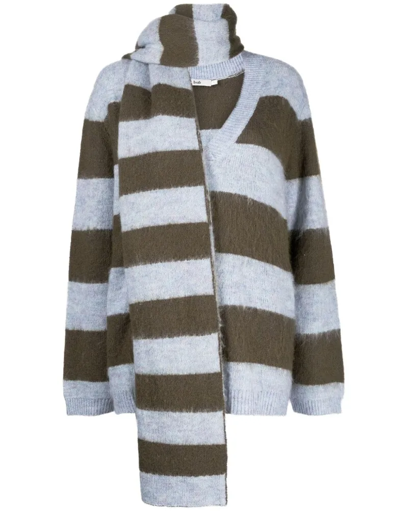 b+ab Gestreifter Pullover - Blau Blau