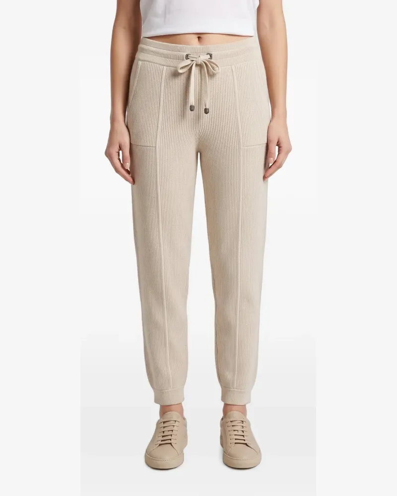Brunello Cucinelli Gerippte Strickhose - Nude Nude