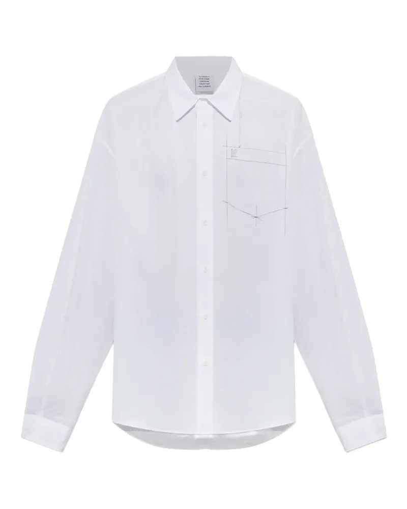 VETEMENTS graphic-print long-sleeve shirt - Weiß Weiß