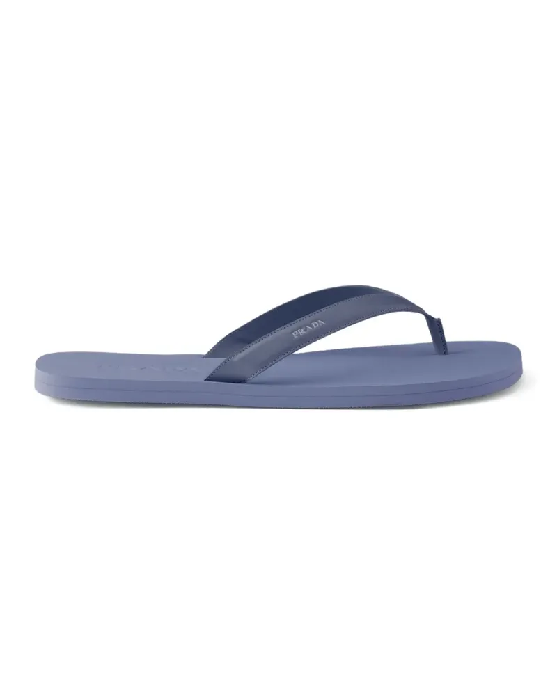Prada Flip-Flops-Sandalen mit Prägung - Blau Blau