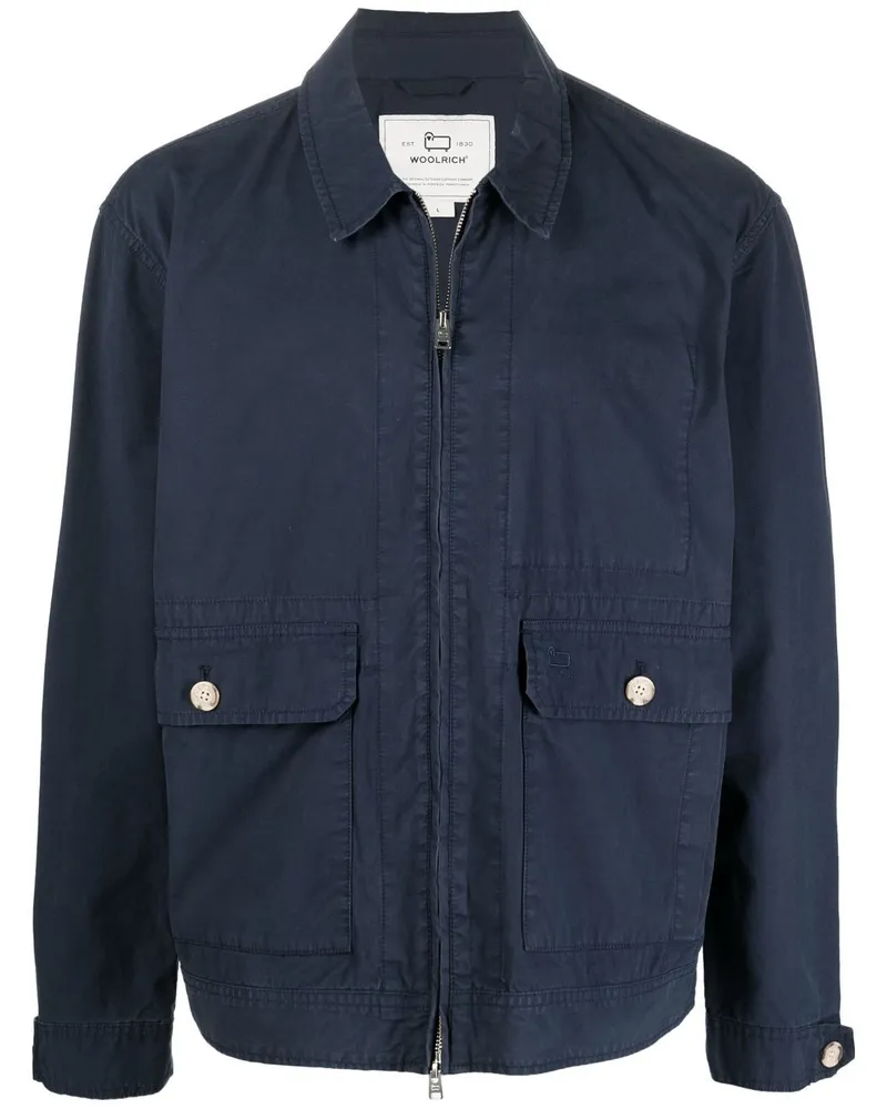 Woolrich Bomberjacke mit Reißverschluss Blau
