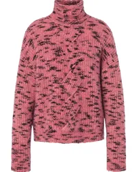 Moschino Rollkragenpullover mit Zopfmuster Rosa