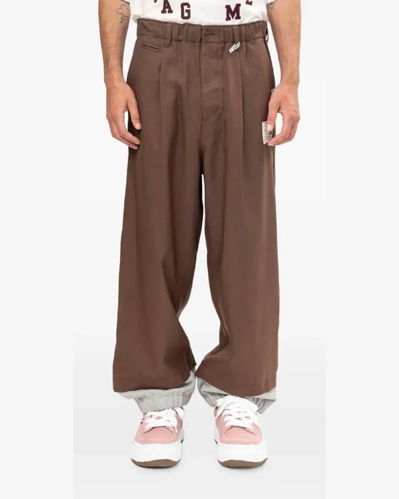 MIHARAYASUHIRO Jogginghose im Layering-Look - Braun Braun