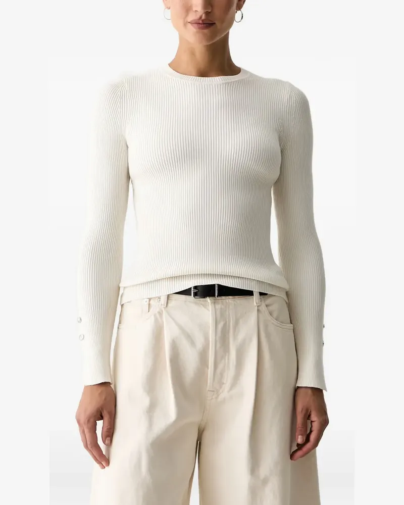 Guess Ellie ribbed button-cuff sweater - Nude Nude