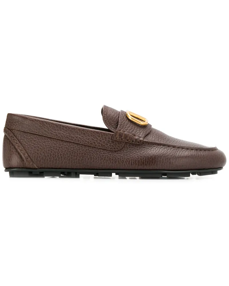 Valentino Garavani Loafer mit Logo-Schild - Braun Braun
