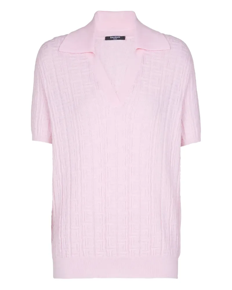 Balmain Top mit Monogrammmuster - Rosa Rosa