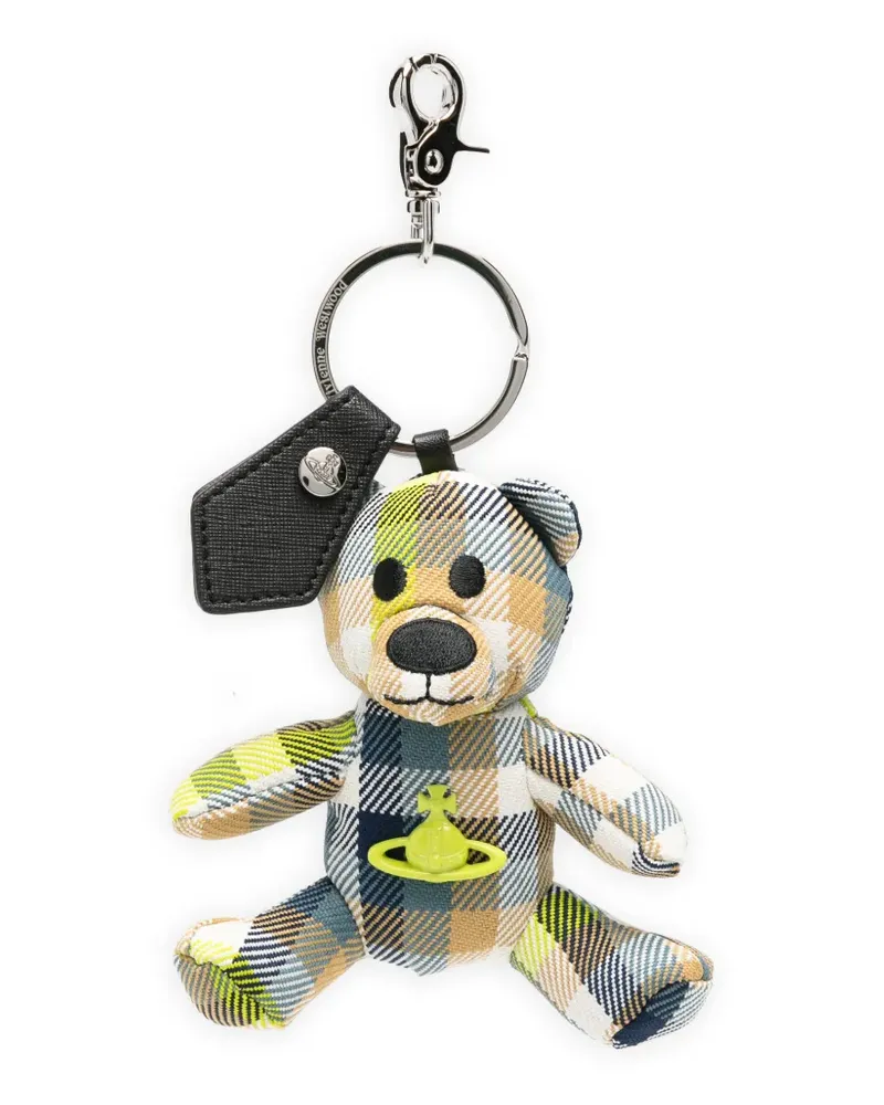 Vivienne Westwood Teddy Bear Tartan keyring - Blau Blau