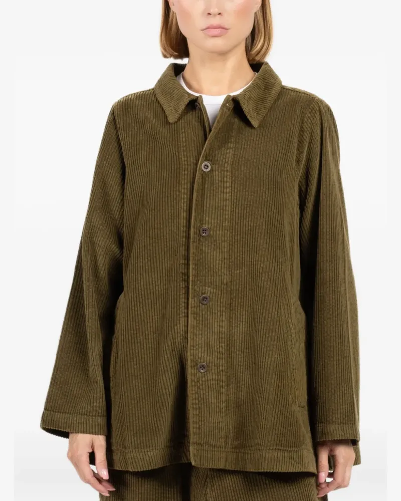 LABO.ART Cordjacke mit Knopfleiste - Grün Grün