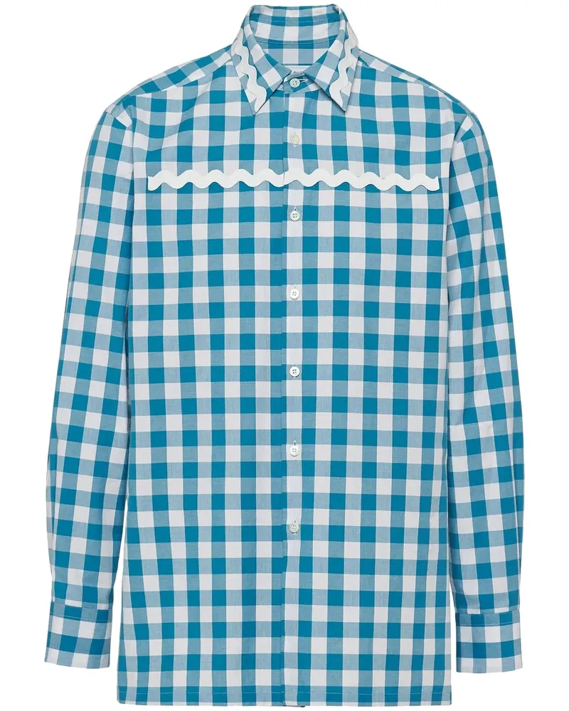 Prada Hemd mit Vichy-Karo - Weiß Weiß