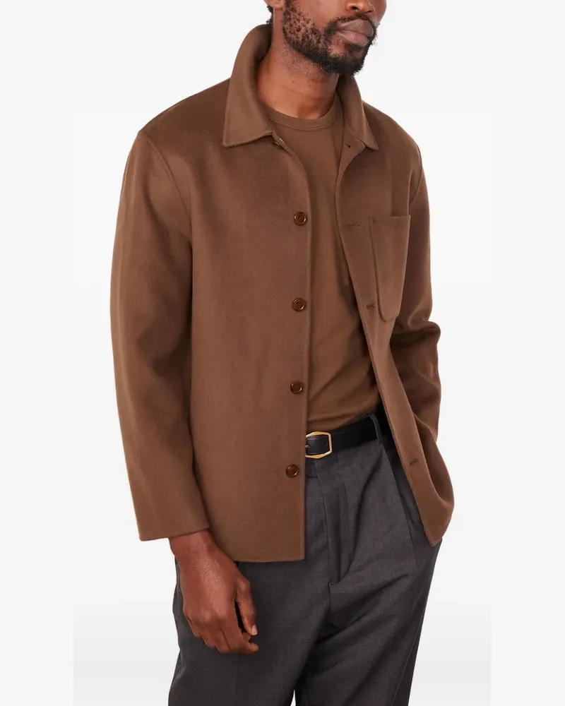 Officine Generale patch-pocket wool jacket - Braun Braun