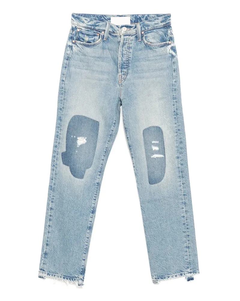 Mother Jeans mit hohem Bund - Blau Blau