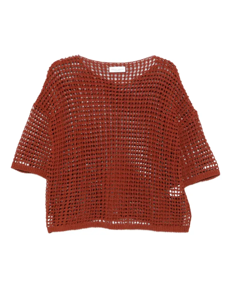 Roberto Collina mesh-knit top - Braun Braun