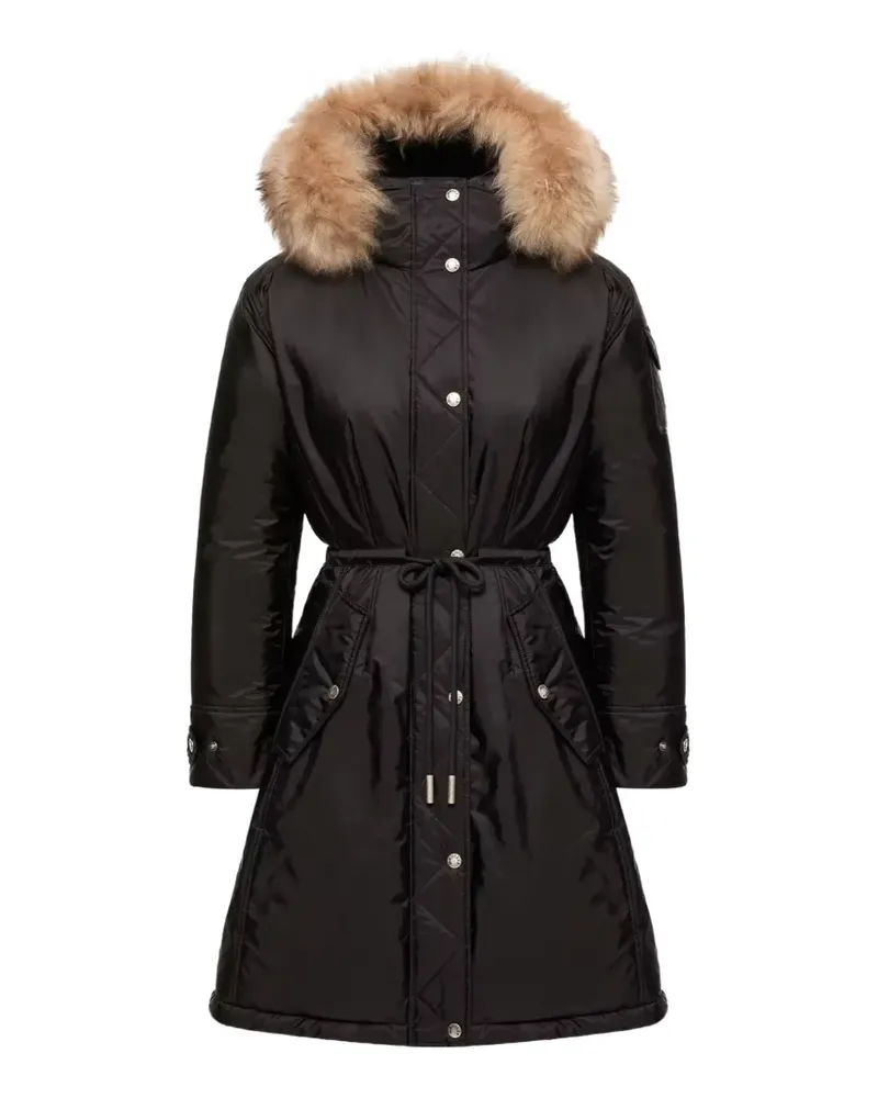 Moncler Moustique Daunenparka mit Shearling - Schwarz Schwarz
