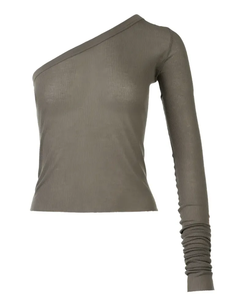Rick Owens one-shoulder ribbed-knit top - Grau Grau