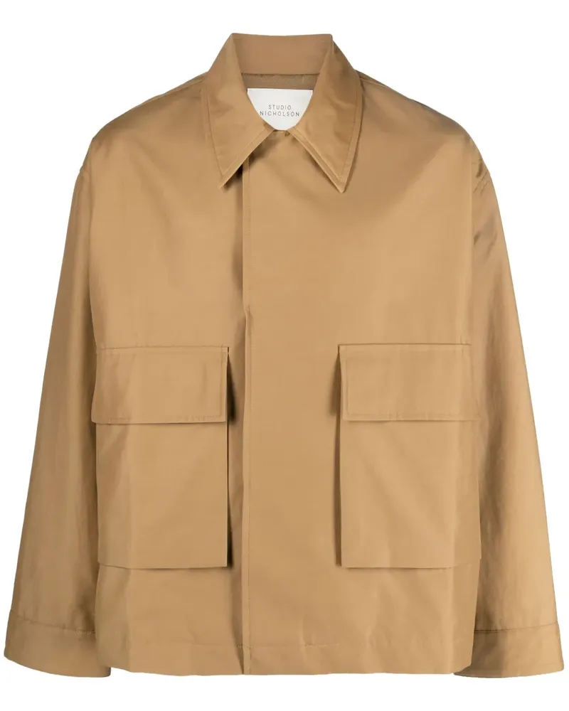 Studio Nicholson Hemdjacke mit aufgesetzten Taschen - Nude Nude