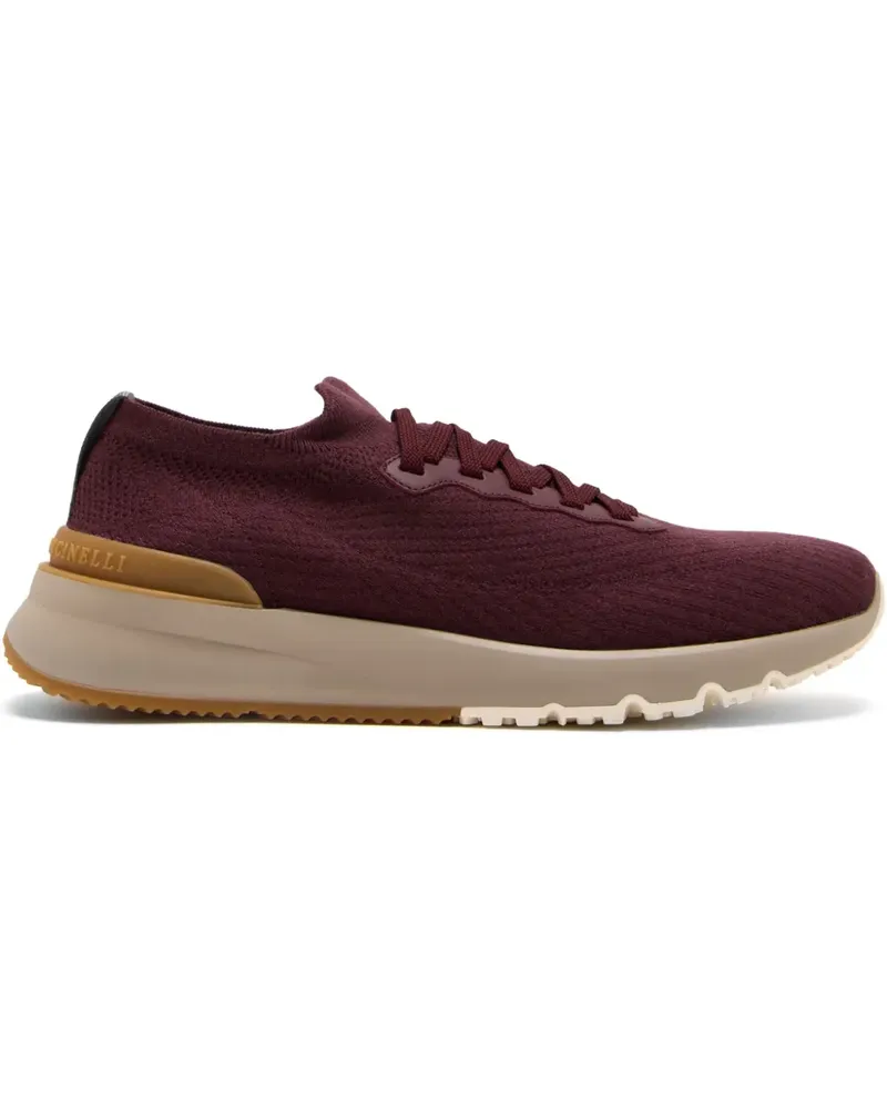 Brunello Cucinelli Sneakers in Strickoptik - Rot Rot