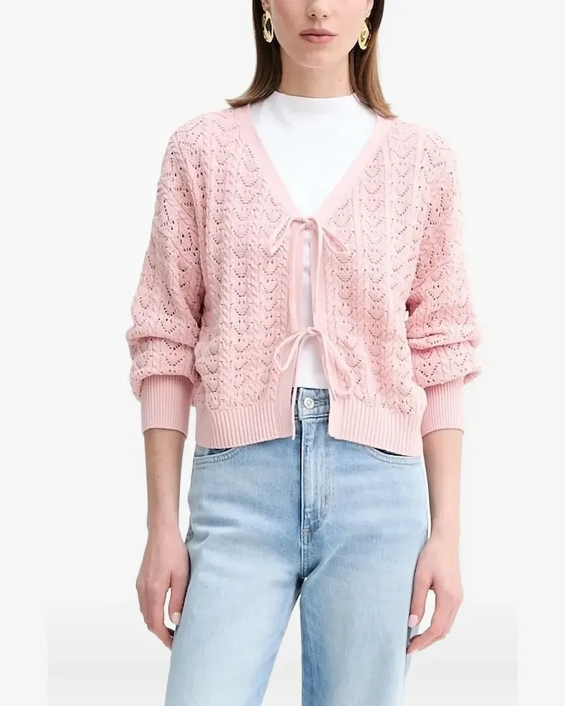 Guess Offener Cardigan mit Schleifenverschluss - Rosa Rosa