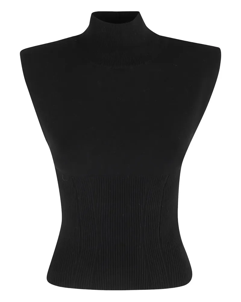 Dondup Gerippter Rollkragenpullover - Schwarz Schwarz