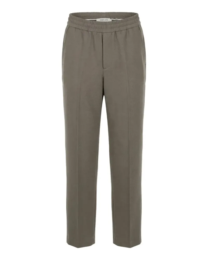 Golden Goose Journey herringbone-pattern elasticated-waistband trousers - Grau Grau