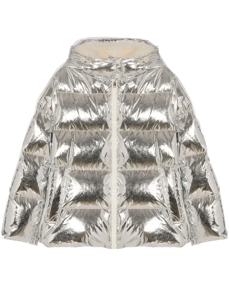 Yves Salomon Mantel mit Metallic-Finish - Silber Silber