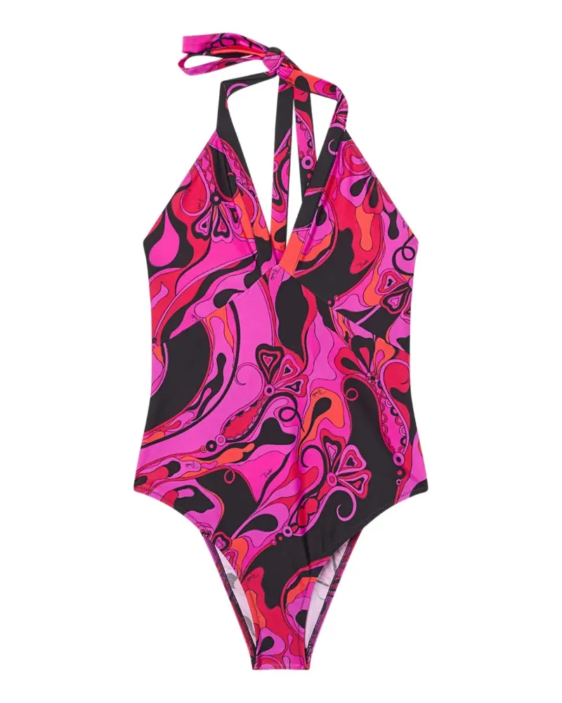 Emilio Pucci Orchidee-print swimsuit - Rosa Rosa