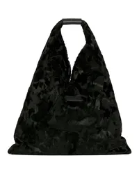 Maison Margiela Classic Japanese Shopper aus Faux-Fur Schwarz