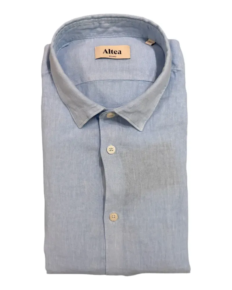 Altea Bond Hemd aus Leinen - Blau Blau