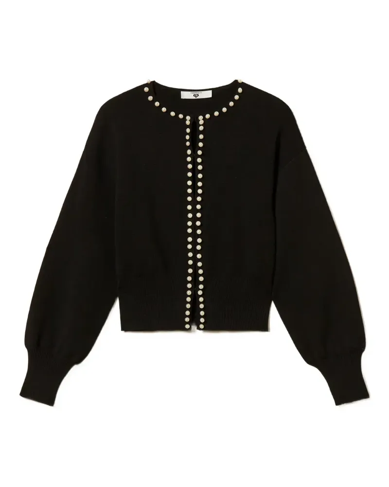 Twin-Set pearl-embellished cardigan - Schwarz Schwarz
