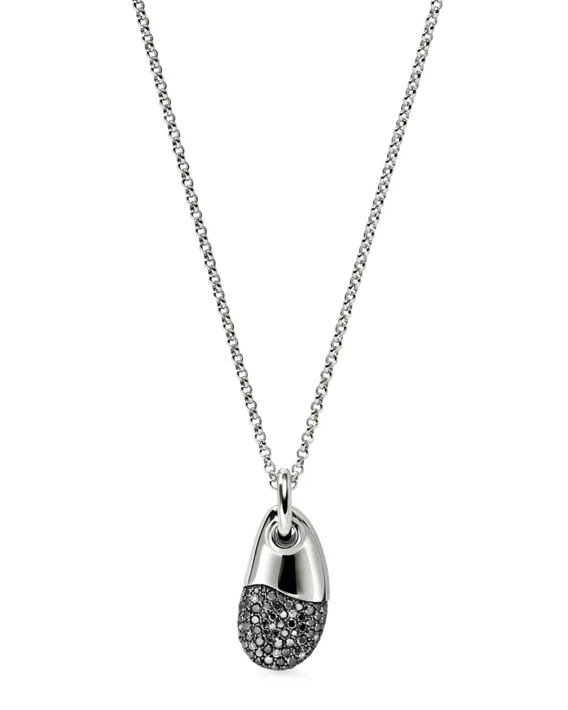 John Hardy Pebble Halskette mit Diamantanhänger - Silber Silber