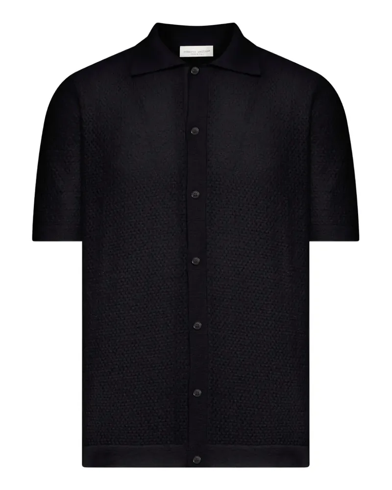 Roberto Collina Strukturiertes Hemd mit Knopfverschluss - Schwarz Schwarz