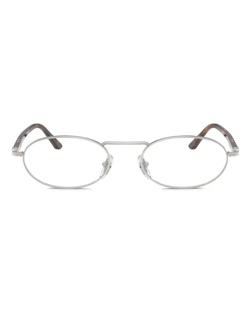 Persol Brille mit ovalem Gestell - Silber Silber