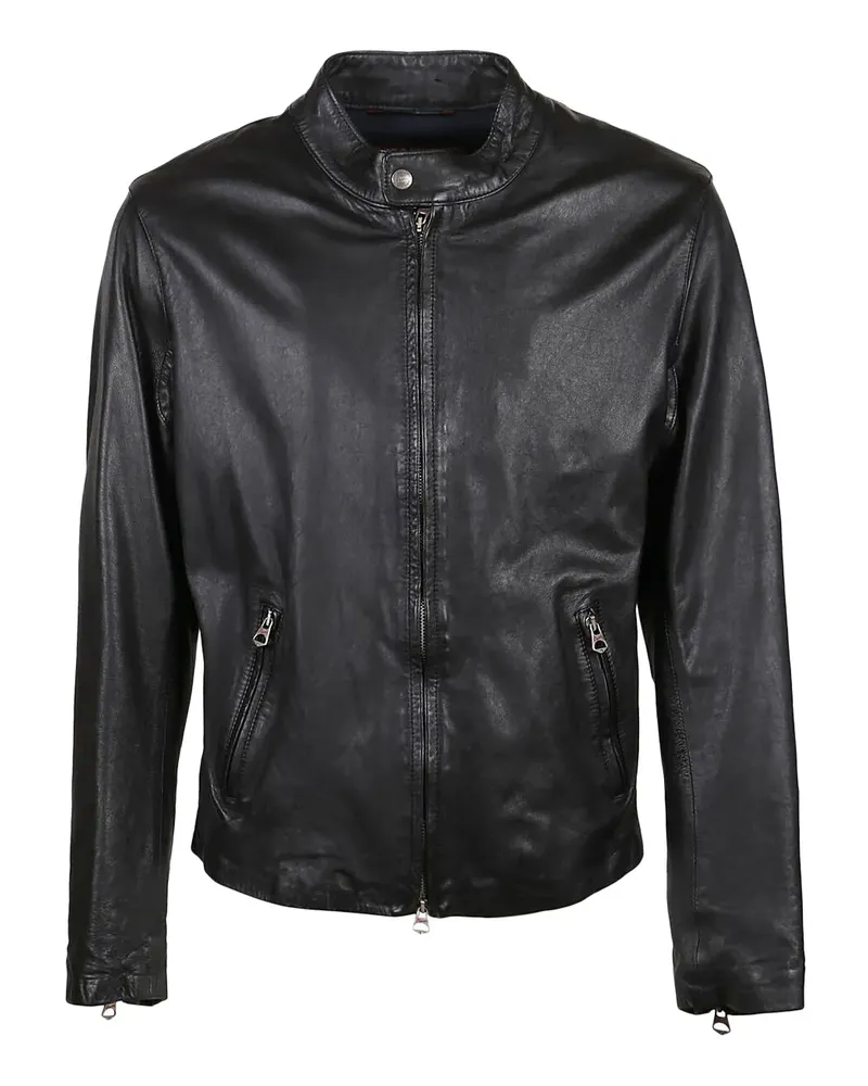 Stewart Lederjacke mit Reißverschluss - Schwarz Schwarz