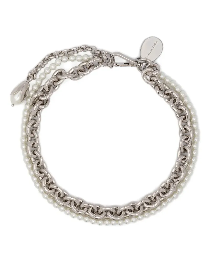 Simone Rocha Halskette mit Kunstperlen - Silber Silber