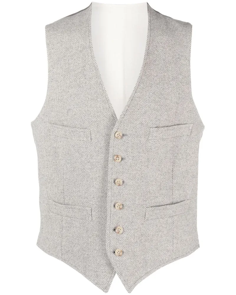 Ralph Lauren Weste mit Fischgrätenmuster - Grau Grau