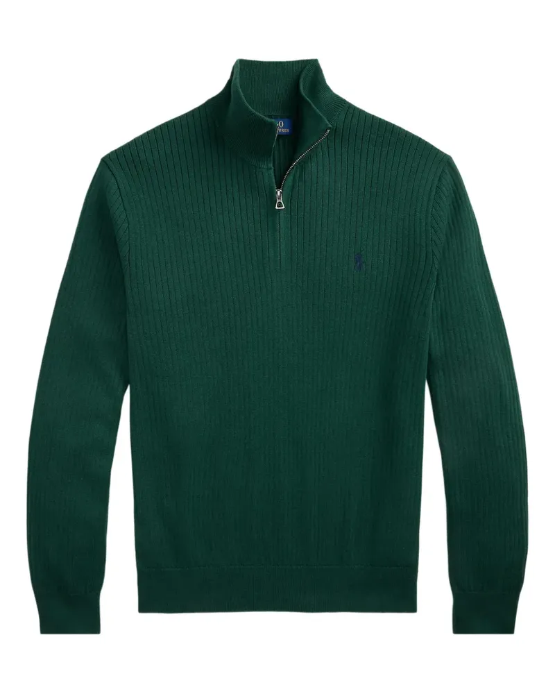 Ralph Lauren Gerippter Pullover mit Reißverschluss - Grün Grün