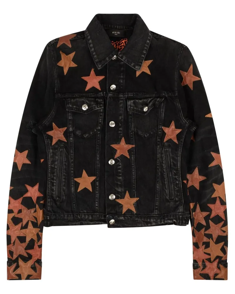 Amiri Chemist Jeansjacke mit Sternapplikation - Schwarz Schwarz