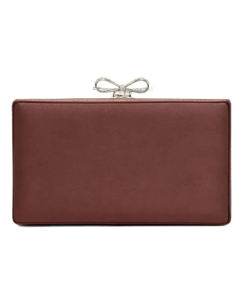 Self-Portrait brown chainmail clutch bag - Braun Braun