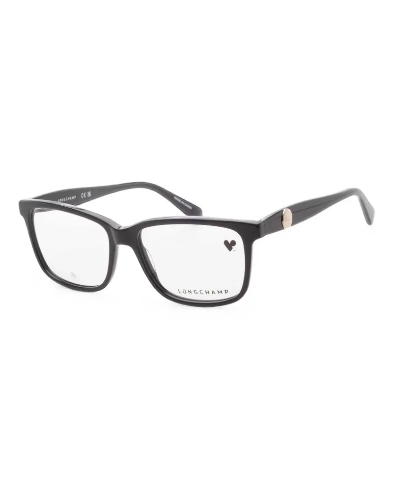 Longchamp logo-plaque rectangle-frame glasses - Schwarz Schwarz