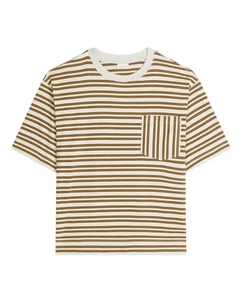 Dries van Noten Gestreiftes T-Shirt - Grau Grau