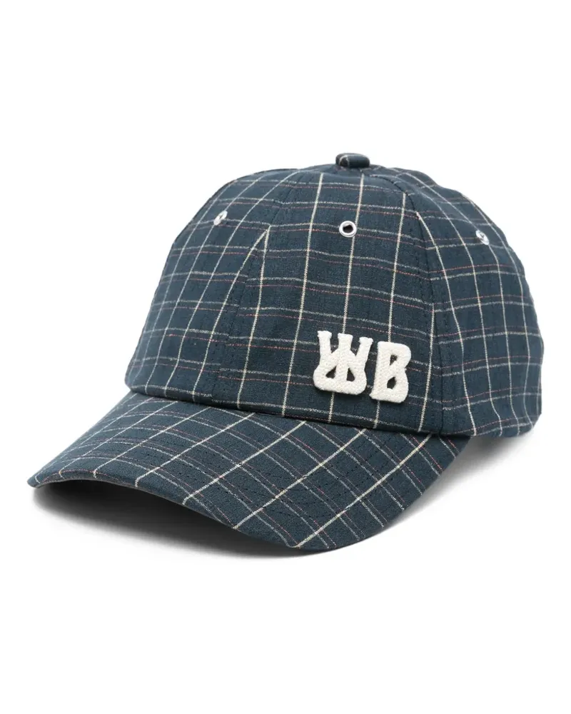 Wales Bonner checked logo baseball cap - Blau Blau