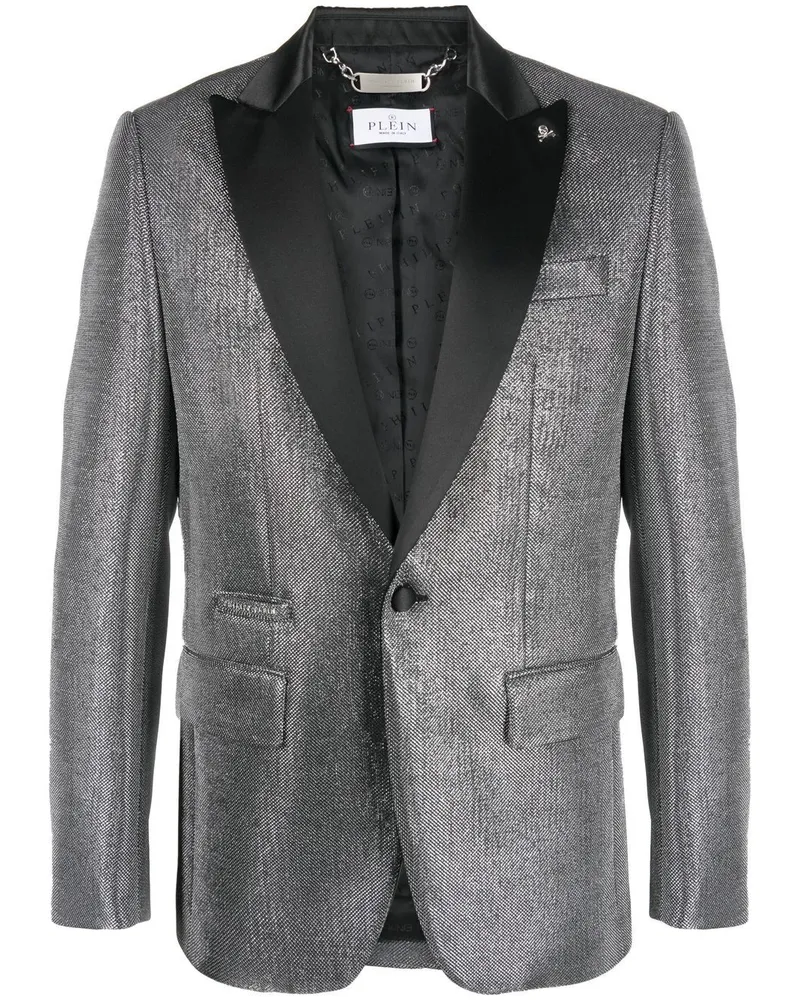Philipp Plein Sakko im Metallic-Look - Silber Silber