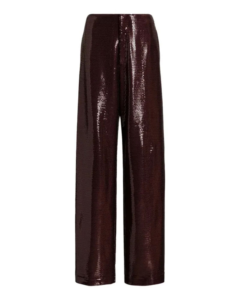 Alberta Ferretti Sparkling Night Wide-Leg-Hose mit Pailletten - Rot Rot