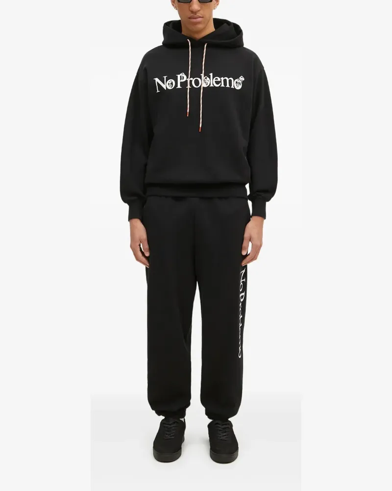 Aries Jogginghose mit Slogan-Print - Schwarz Schwarz