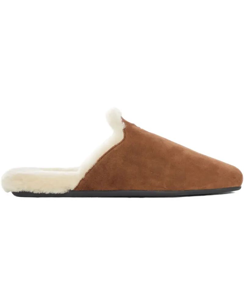 Prada Mules aus Wildleder mit Shearling - Braun Braun