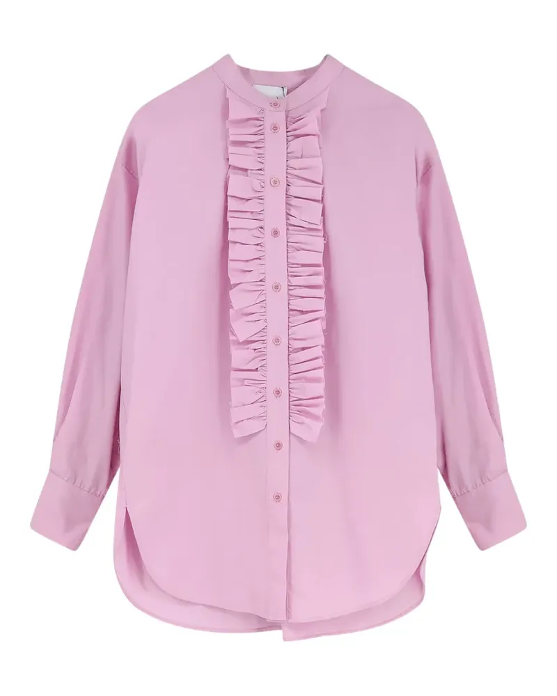 NUDE ruffled-trim cotton shirt - Rosa Rosa