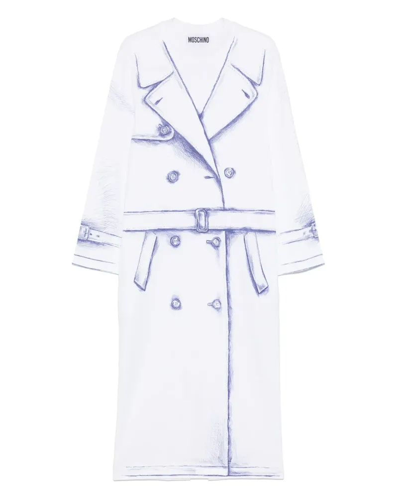 Moschino Maxikleid mit Trenchcoat-Print - Weiß Weiß