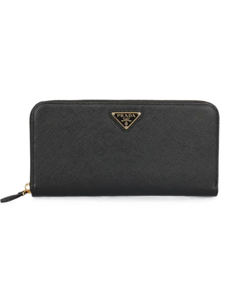 Prada large Saffiano leather wallet - Schwarz Schwarz